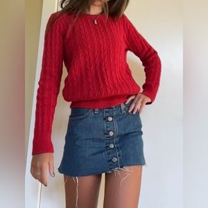 Red knit St Johns Bay Sweater